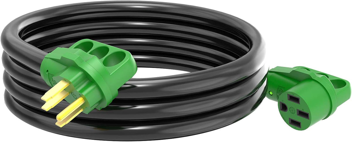 30 Amp 50 Feet RV Power Extension Cord with LED Power Indicator and Cord Organizer U5383