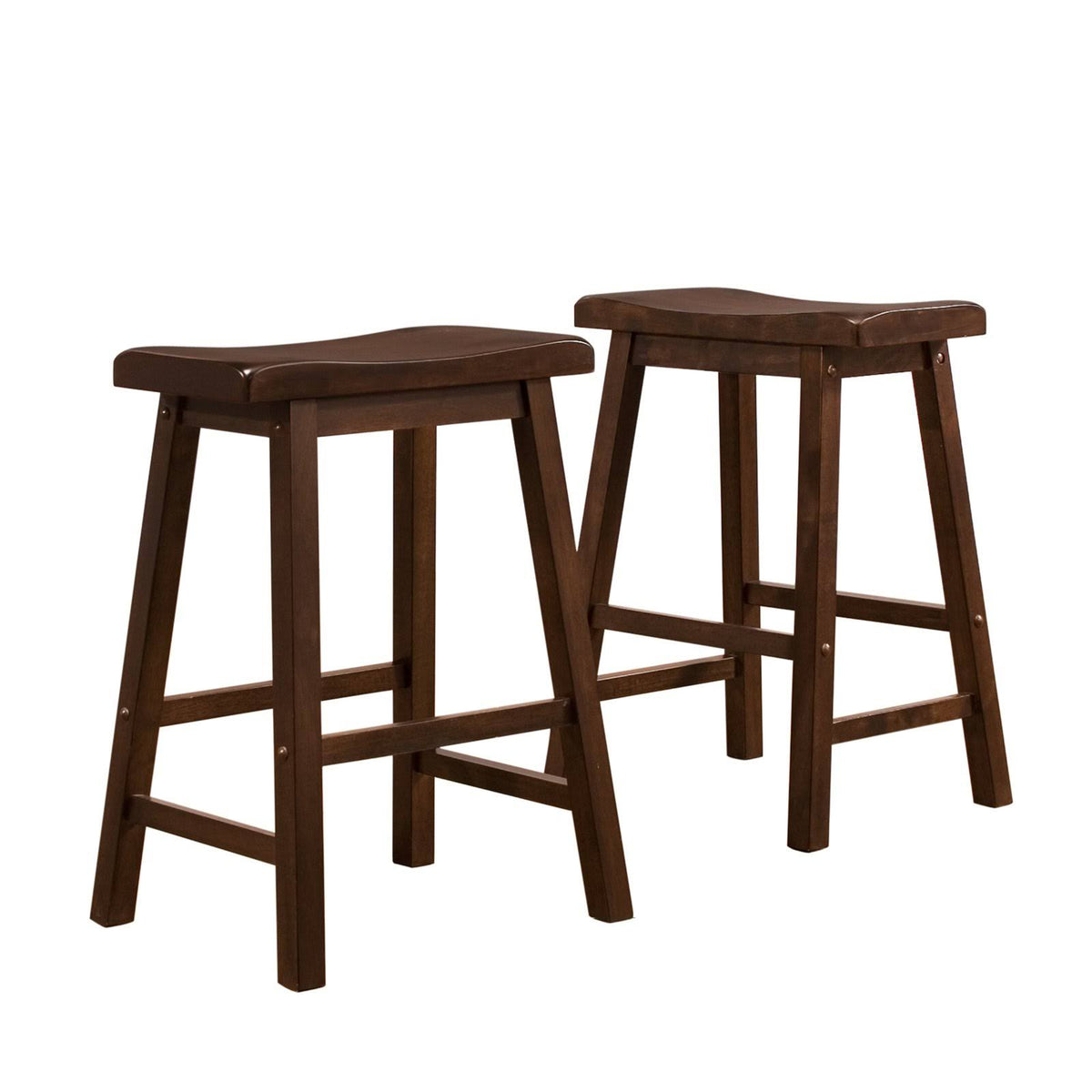 Cherry Saddle Stool Set of 2 I83015