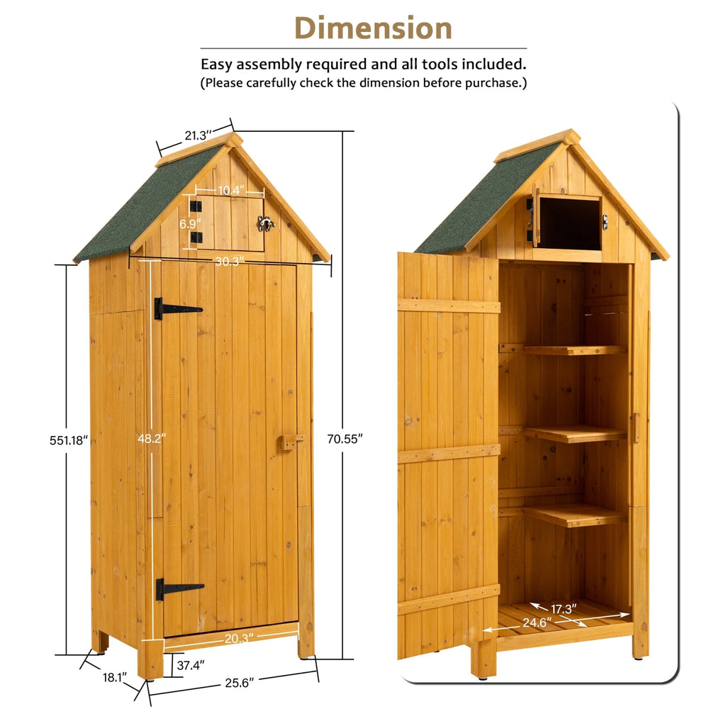 Outdoor Storage Cabinet Wooden Garden Shed R205710