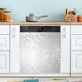 Silver Flowers Pattern Dishwasher Stickers 23in W x 26in H V3387