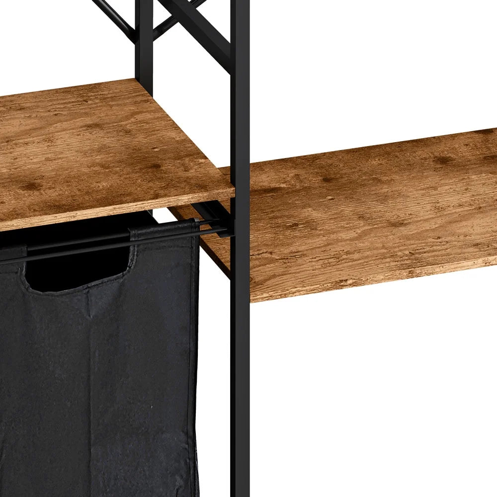Portable Wardrobe Clothes Rack with Storage Bag Q384248