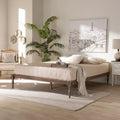 Walnut Brown Wood Full Size Platform Bed Frame G797