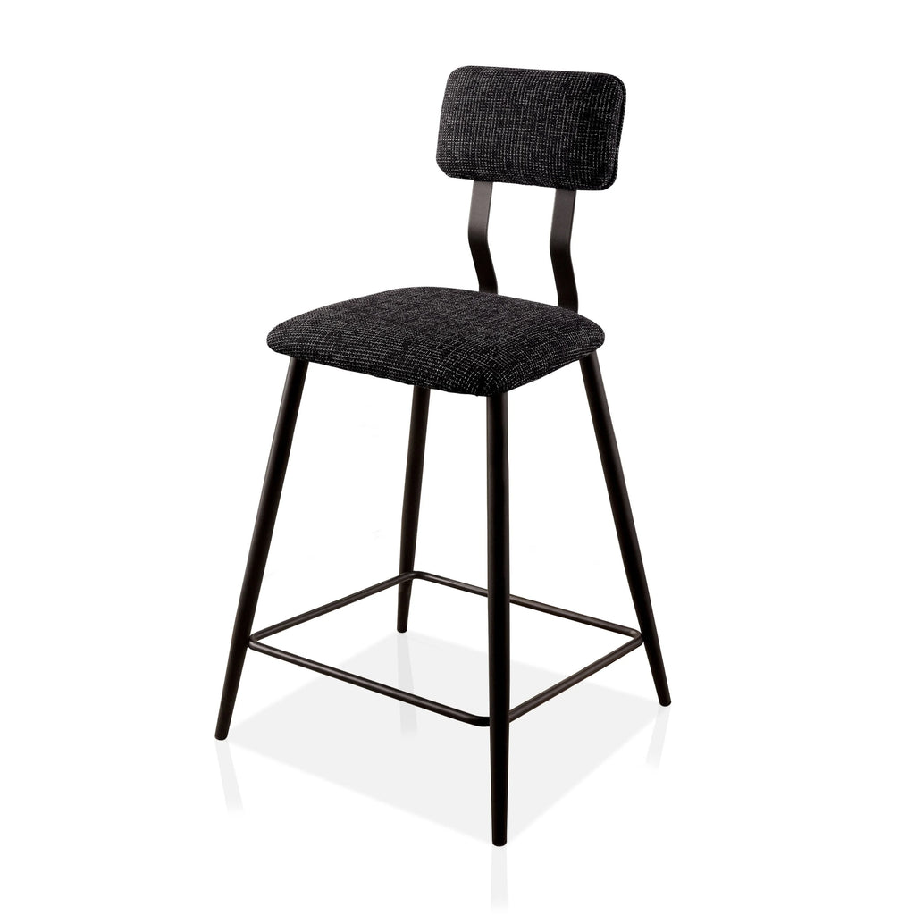 Industrial Black Bar Height Chairs Set of 2 N332