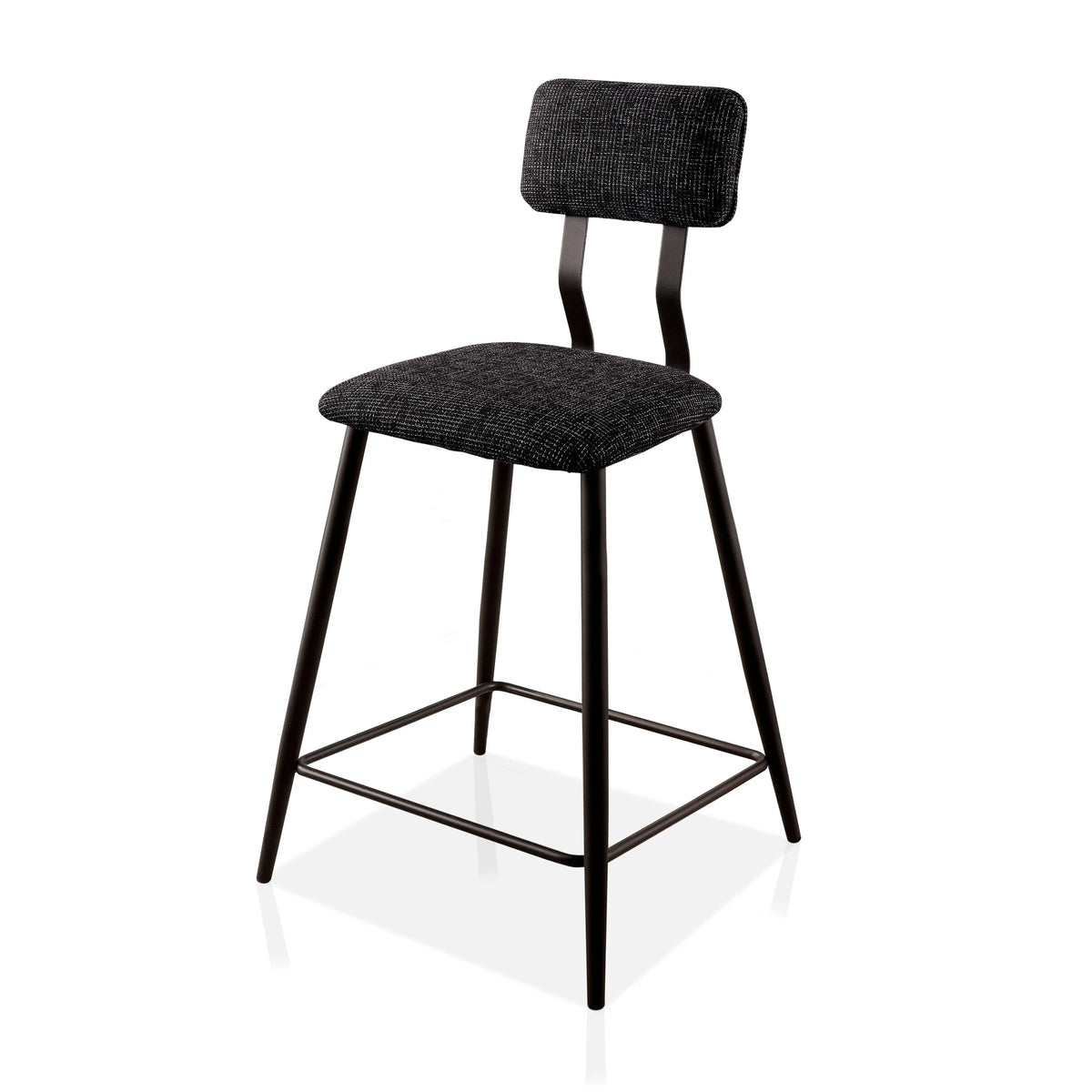 Industrial Black Bar Height Chairs Set of 2 N332
