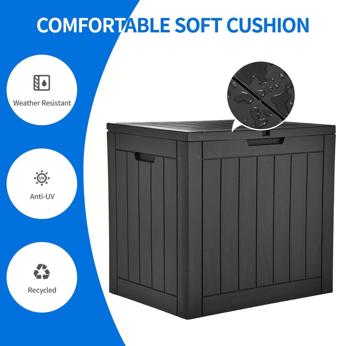 30 Gallon Waterproof Resin Outdoor Storage Chest with Locking Lid F25745