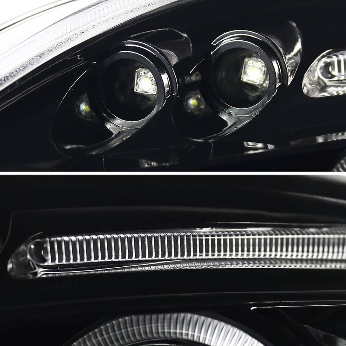Clear LED Dual Halo Projector Headlights Z10726