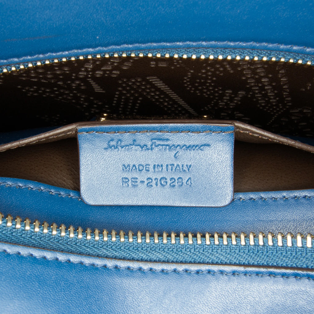 Blue Calf Leather Satchel D208