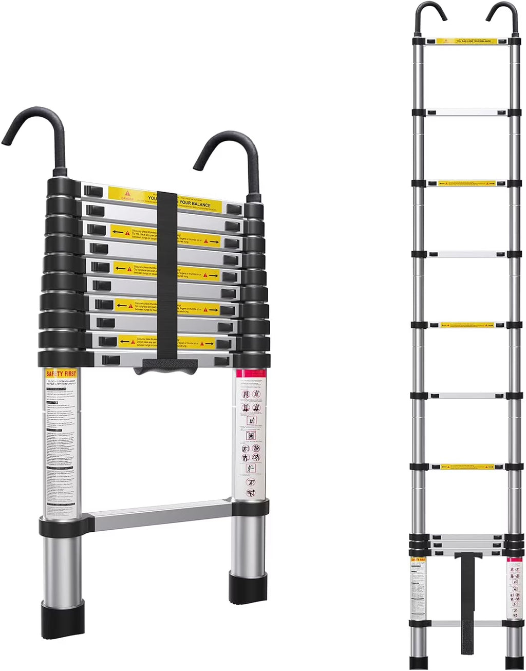 10.5ft Aluminum Telescoping Ladder with Hook B2995