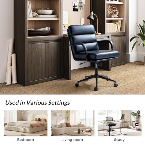Faux Leather Office Chair with Wheels U93360