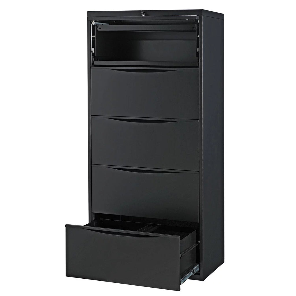 Black 5 Drawer Lateral File Cabinet W589558
