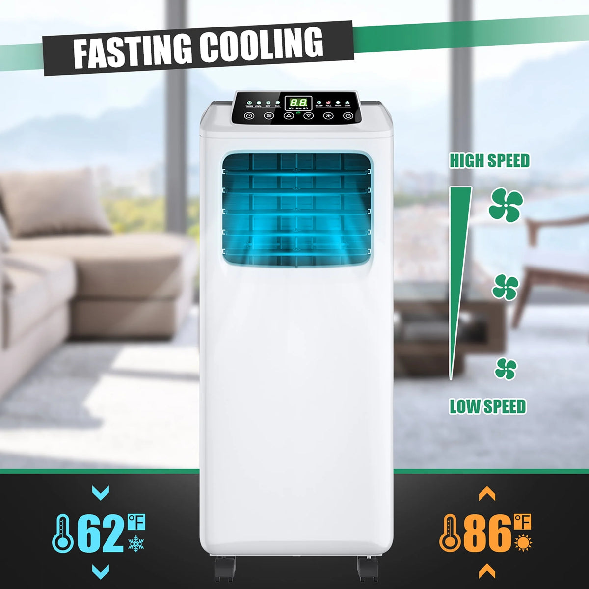 5500 BTU 3-in-1 Portable Air Conditioner with Dehumidifier and Window Kit R9534
