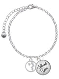 Volleyball Player Silhouette Charm Bracelet, 6"+2" E81309