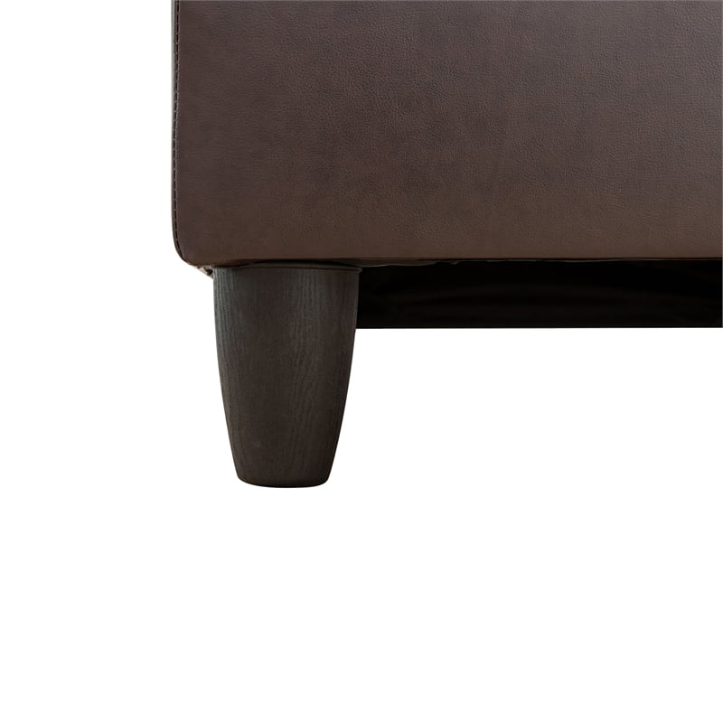 Faux Leather Left Facing Sectional Brown O675