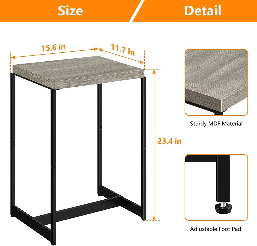 2PCS Nightstand with Wooden Shelf H63576