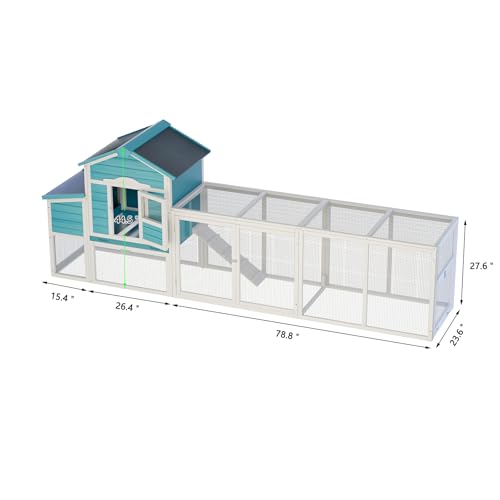 120'' Large Wooden Chicken Coop with Run V733358