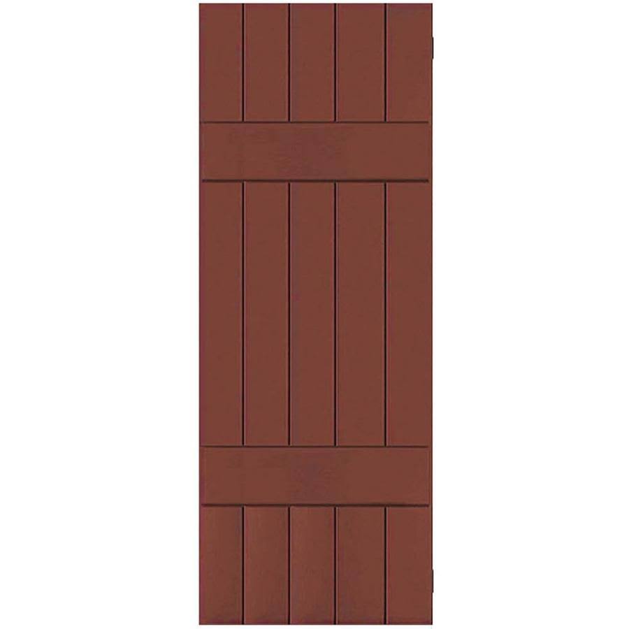 18 in. x 40 in. Real Wood Board and Batten Shutters Pair C102015