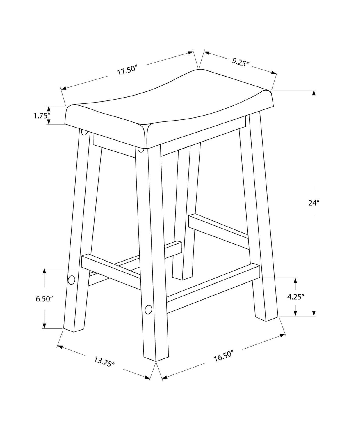 White Solid Wood MDF Barstool P556407