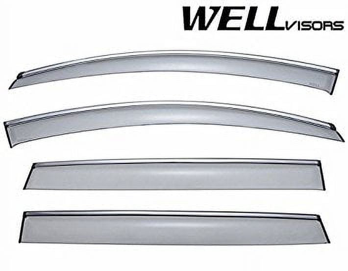 Side Window Wind Deflector Visors with Chrome Trim G127
