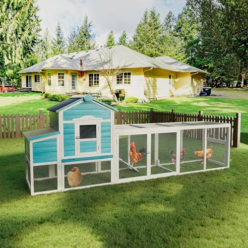 120'' Large Wooden Chicken Coop with Run V733358