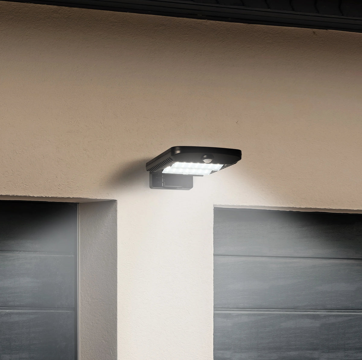 Solar Powered Motion Street and Area Light, Black, 120° Beam Angle J180