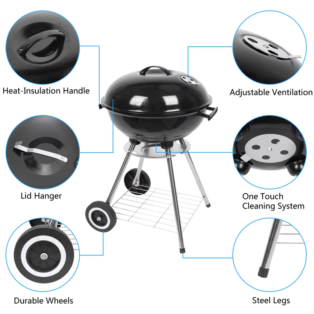 Charcoal Smoker Steel BBQ Grill F548449