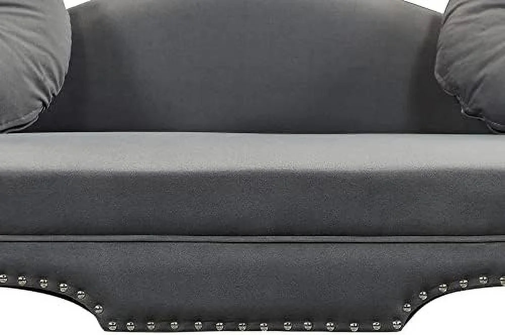 54" Velvet Loveseat Sofa 2 Seater Couch with 2 Round Pillows D669358