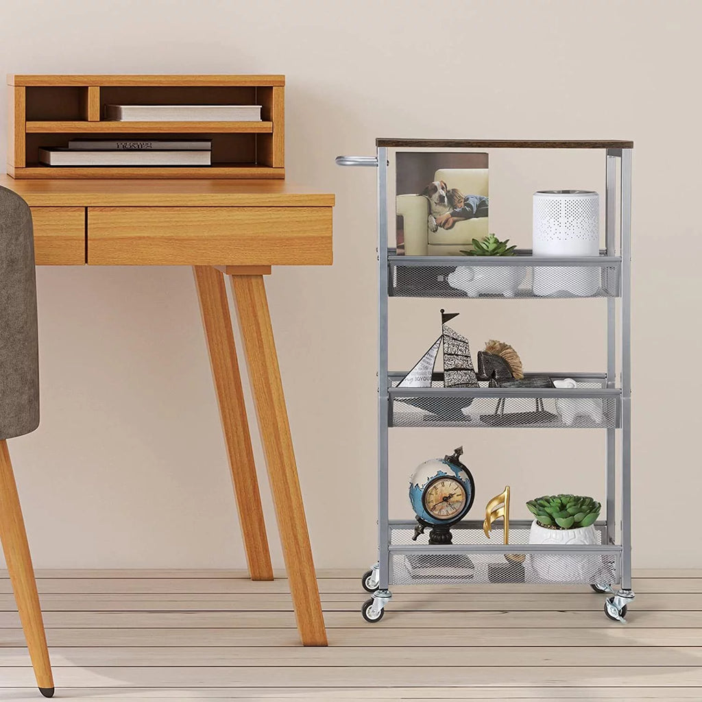 4 Tier Slim Rolling Storage Cart with Handle U16584