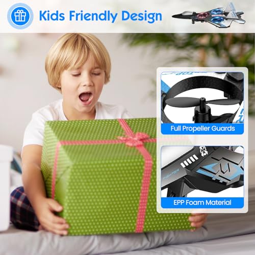 Remote Control Airplane with LED Lights, 2 Rechargeable Batteries T6219
