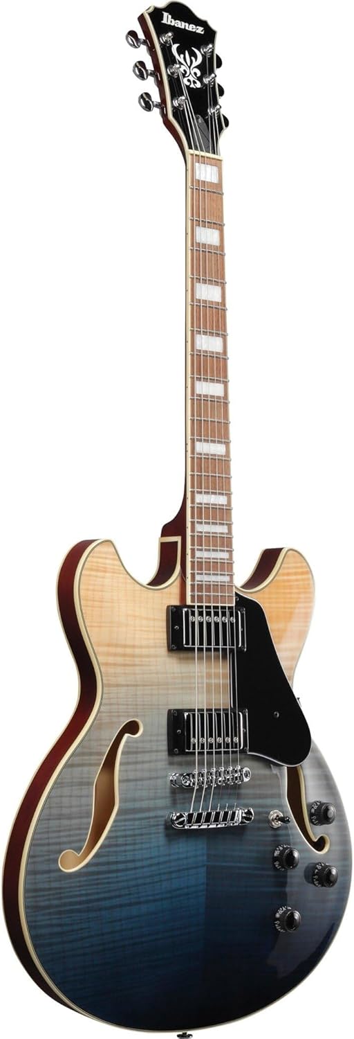 Transparent Indigo Fade Semi-Hollow Electric Guitar D438146