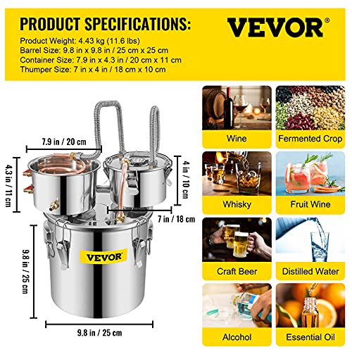Stainless Steel Alcohol Distiller with Copper Tube and Circulating Pump, 3 Pots I878637