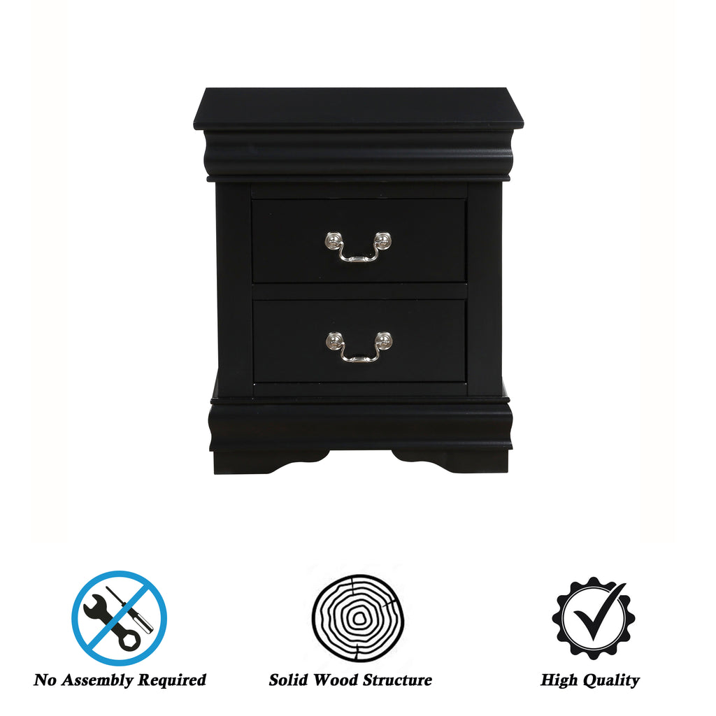 Vintage Wood Nightstand with Drawers B543172