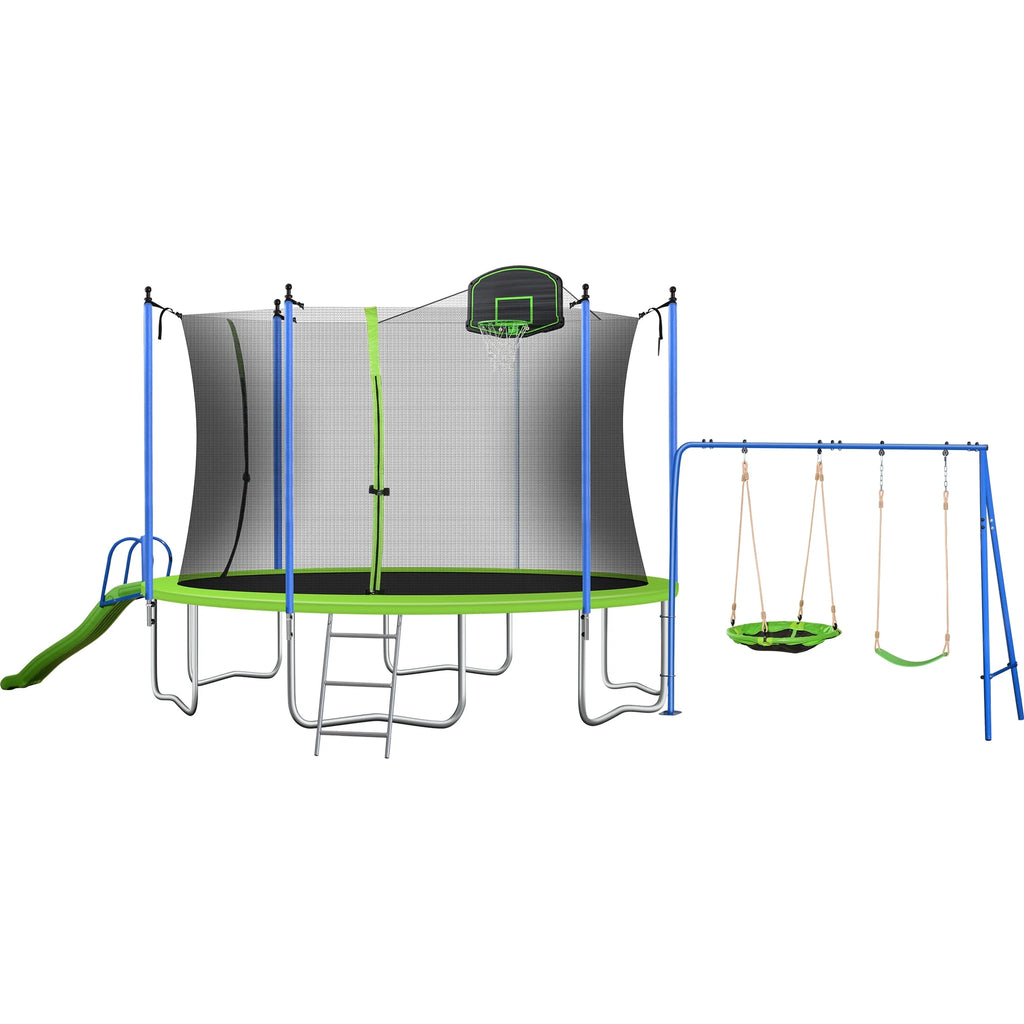12FT Trampoline with Swing and Slide L605