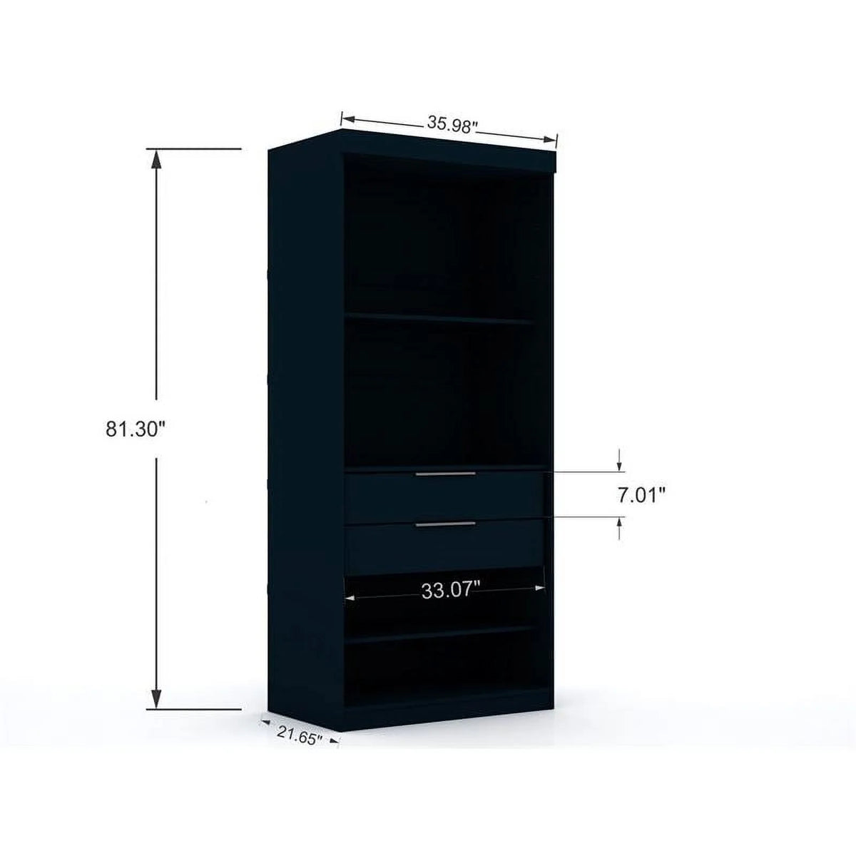 Blue Wood Sectional Corner Wardrobe Closet L675