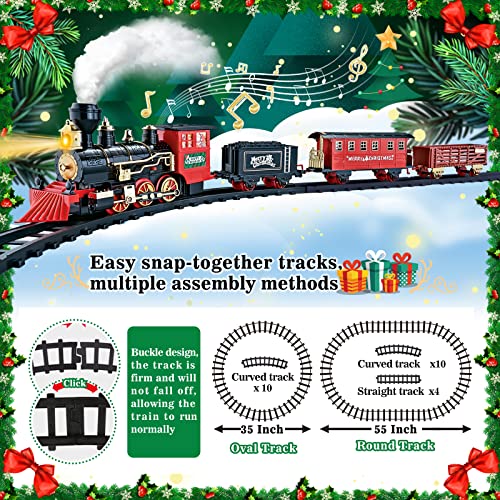 Christmas Train Set with Steam Light & Sound G74988