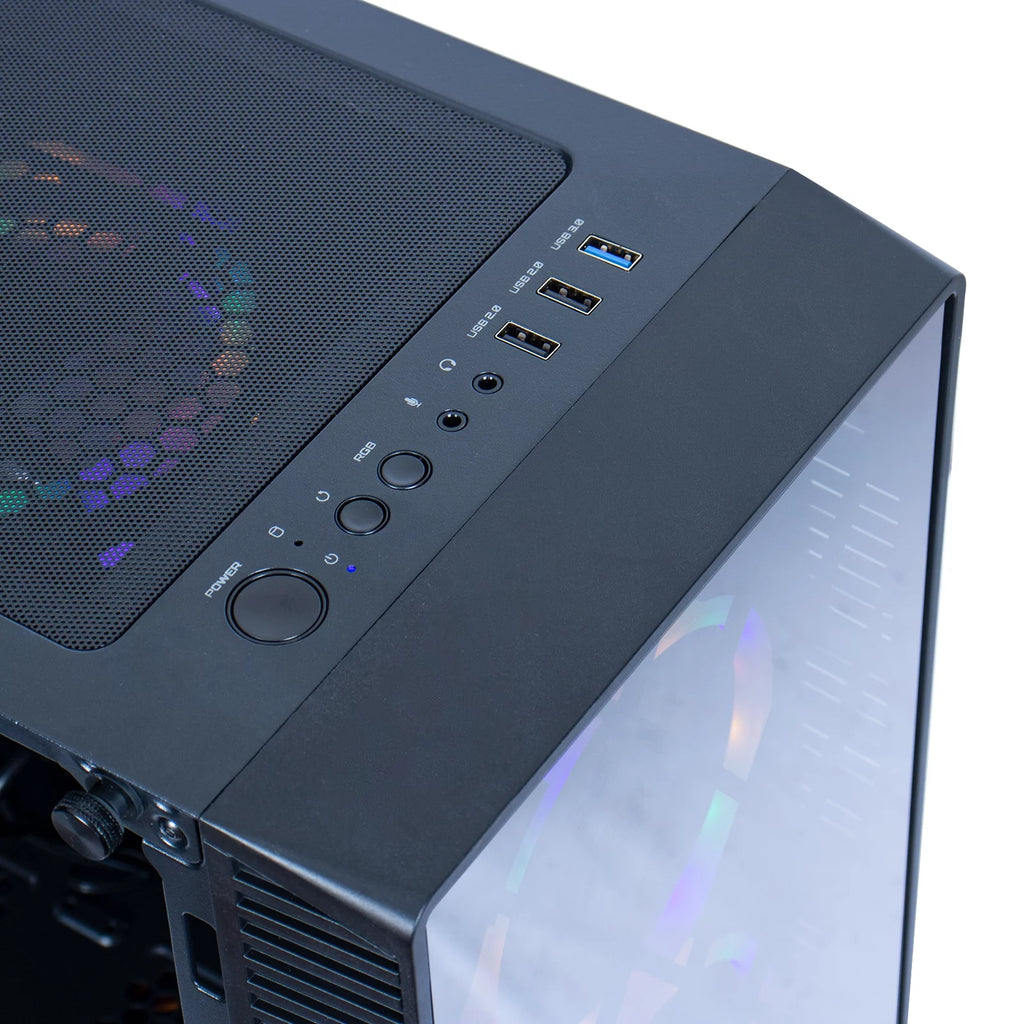 Gaming PC Desktop Computer, AMD Ryzen 5 4500 3.6GHz, RX6600, 16GB DDR4, 500GB NVME SSD, 6 RGB Fans S56590