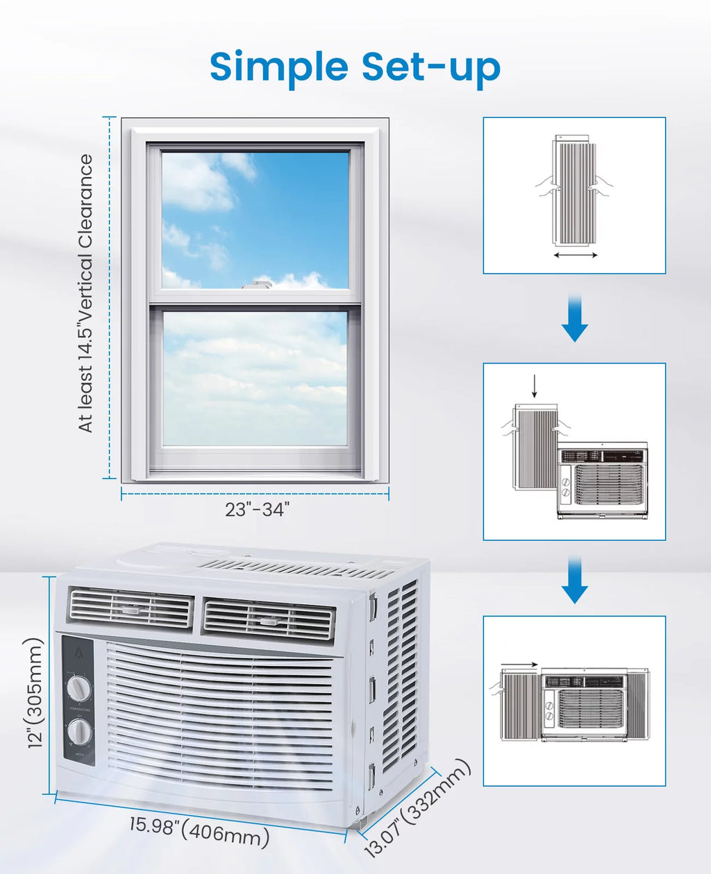 5000 BTU Window Air Conditioner with Reusable Filter G4162