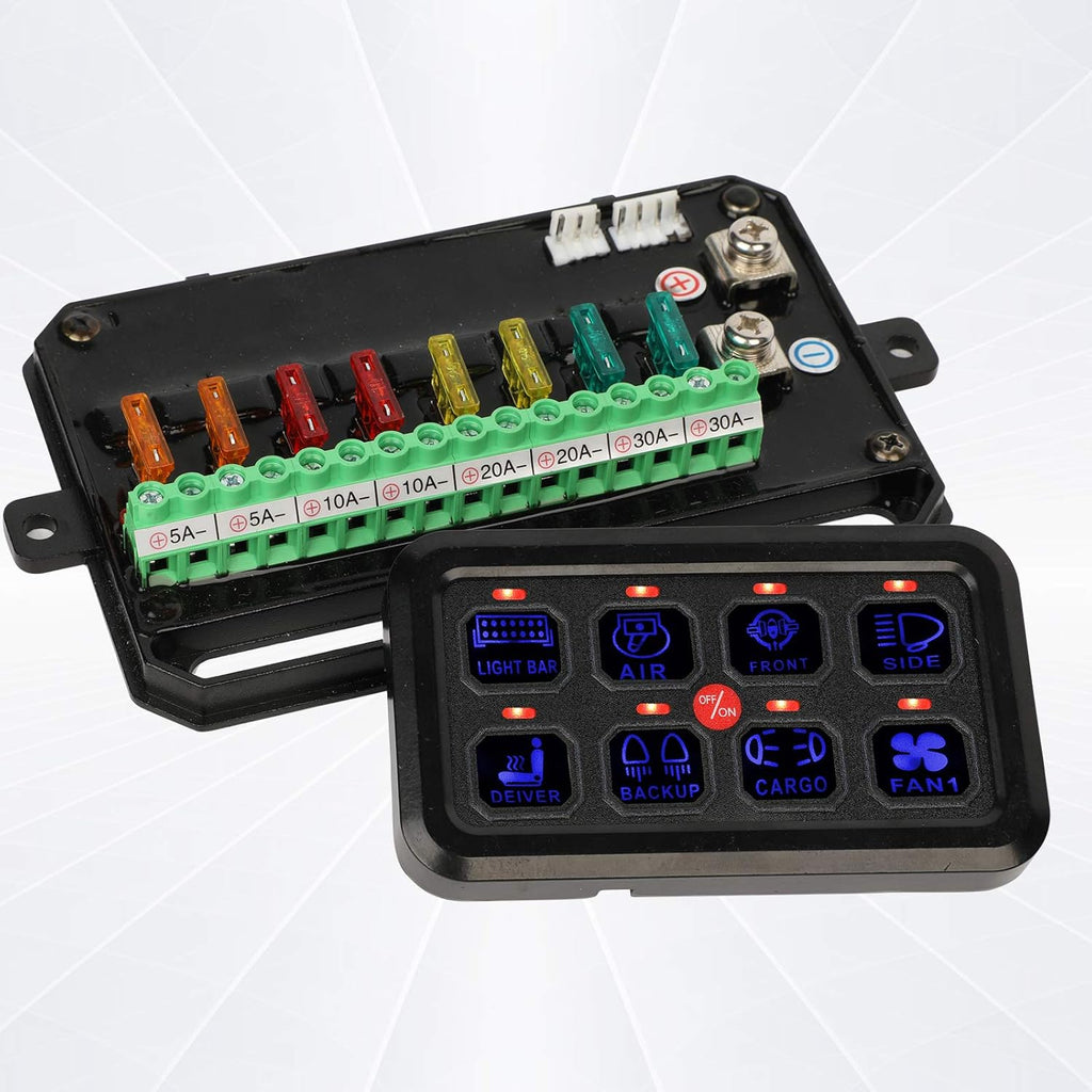 8 Gang Touch Switch Panel with Harness and Stickers R350