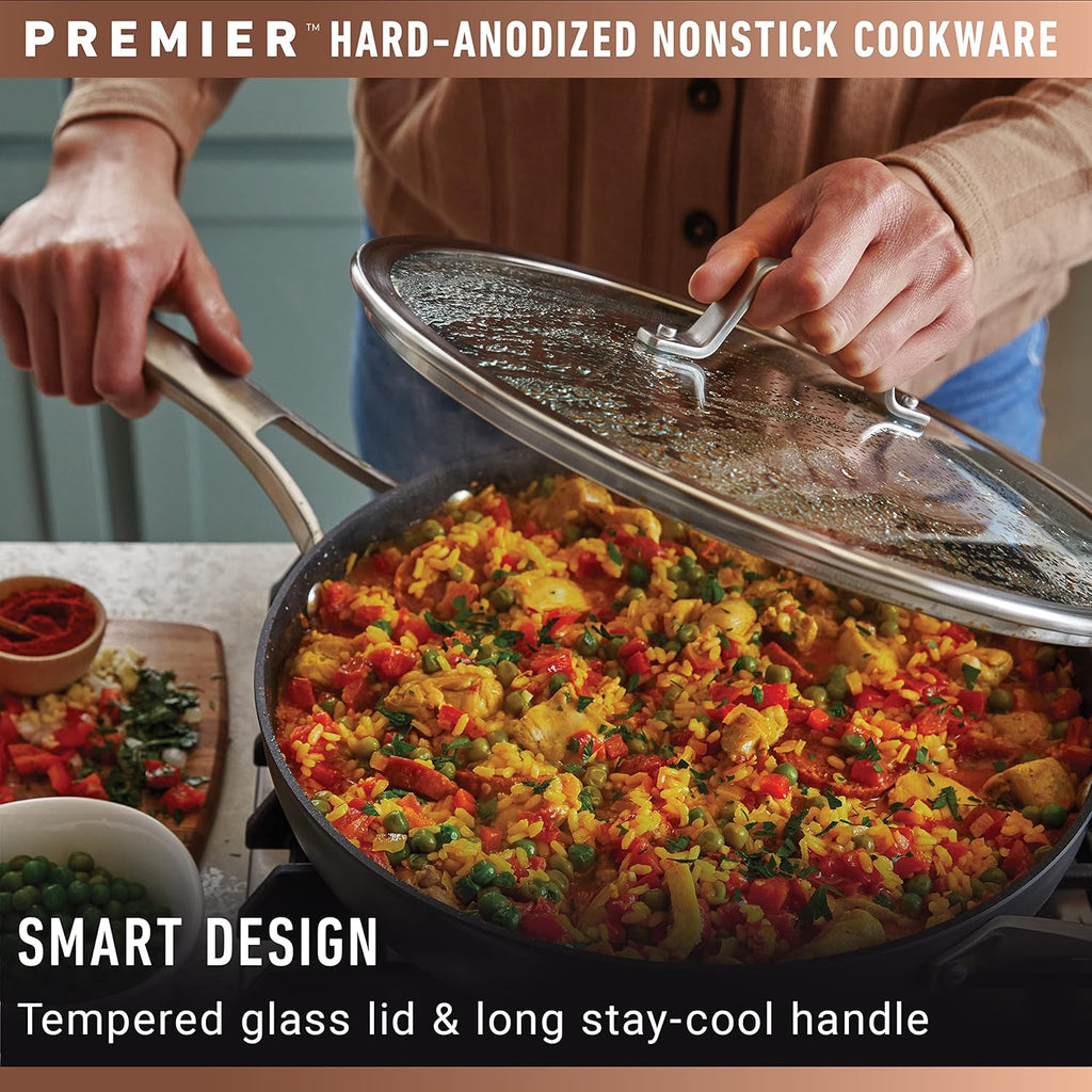 12-Inch Hard-Anodized Nonstick Frying Pan with Lid K945133