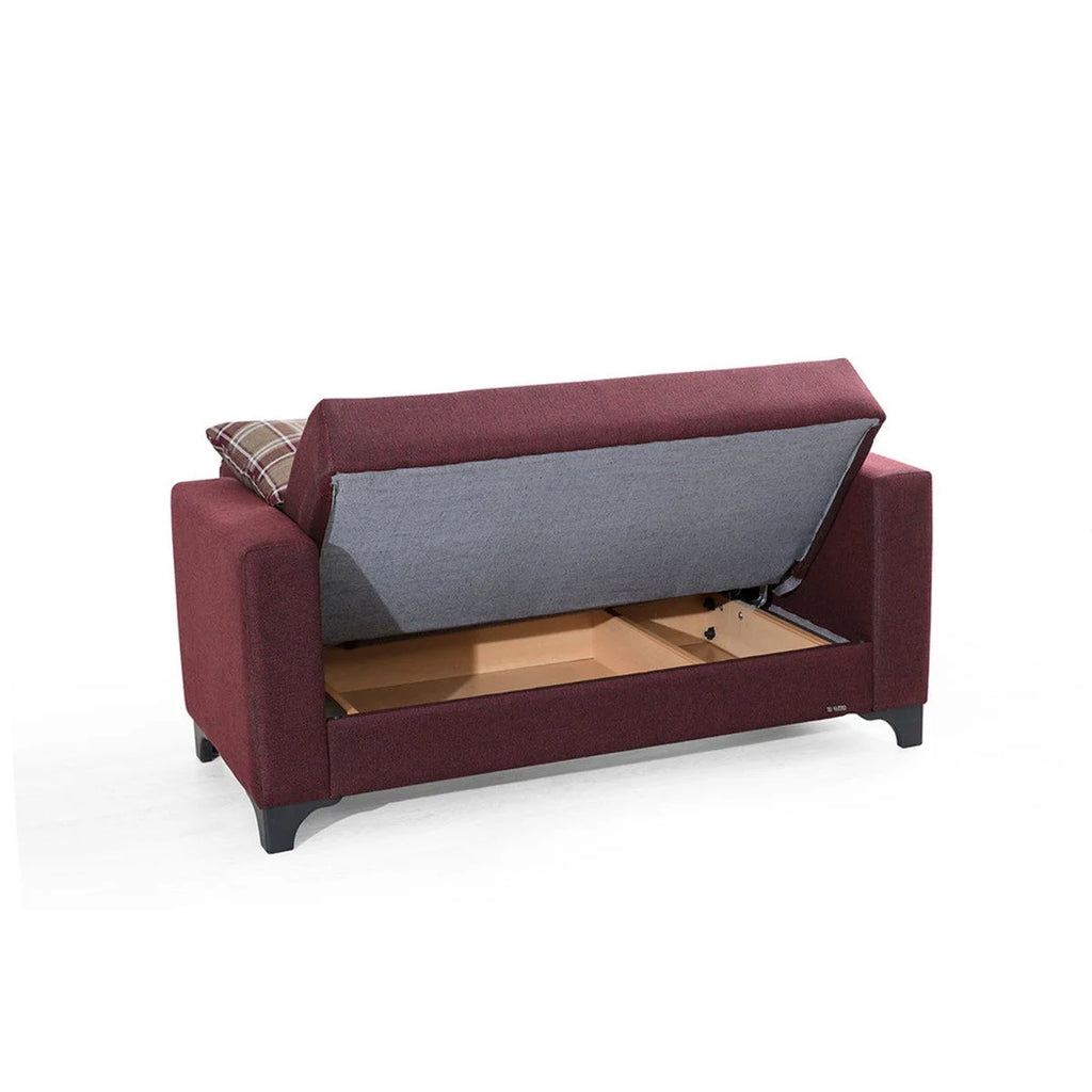 Burgundy Fabric Loveseat H195618