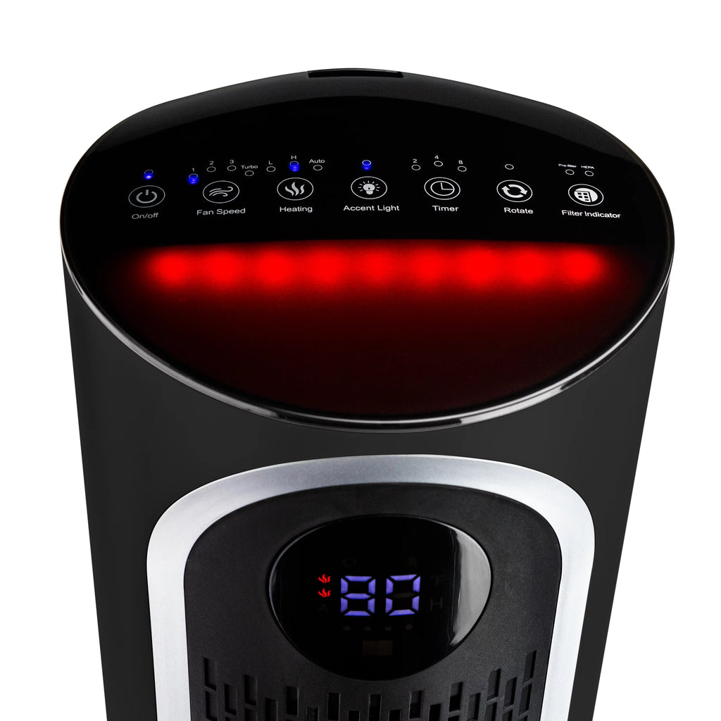 Black 3-in-1 Air Purifier Heater Fan D33678