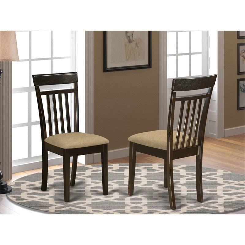 Set of 2 Dining Chairs with Linen Seat T33835