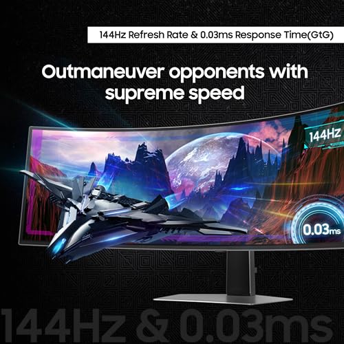 49" Dual QHD QD-OLED Curved Gaming Monitor, 144Hz, 0.03ms C62210