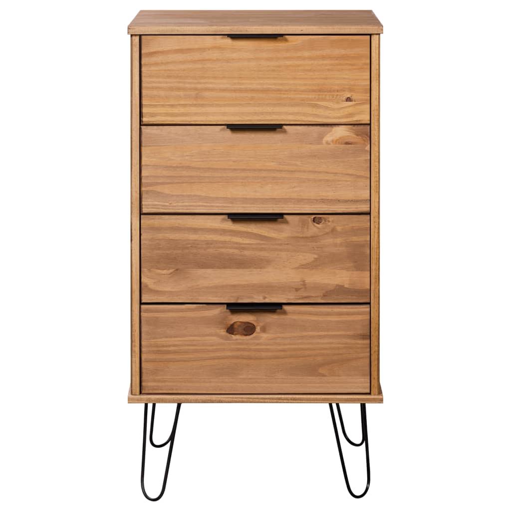 Drawer Cabinet Gray Solid Pine Wood L8655