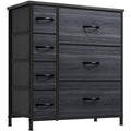 7 Drawer Fabric Storage Dresser with Wooden Top F658964
