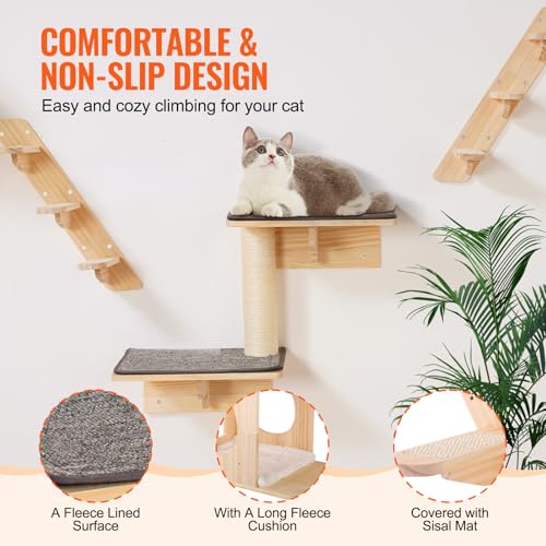 Wall Mounted Cat Shelves Set of 6 P606
