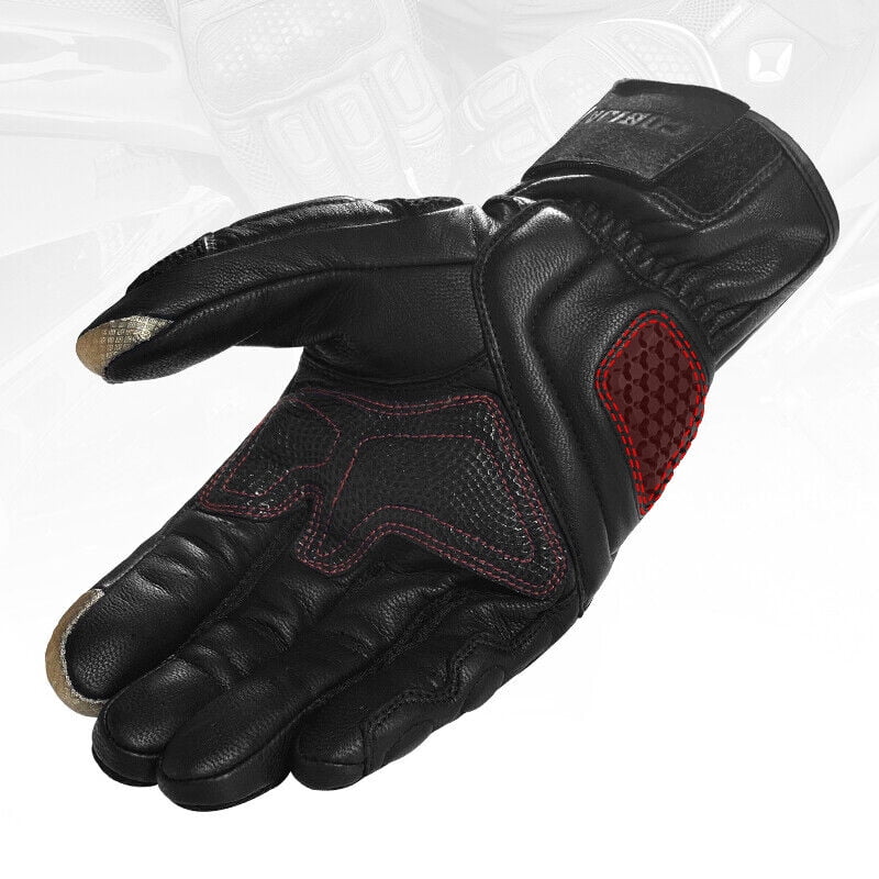 Leather Motorcycle Full Finger Touchscreen Riding Gloves H86495