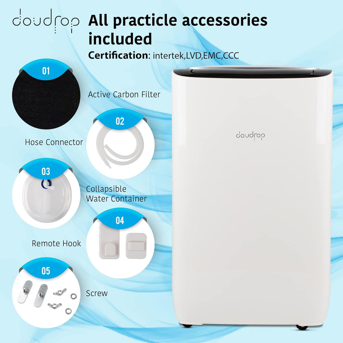 12000 BTU Portable Air Conditioner with Activated Carbon Filter and Remote Control F1028