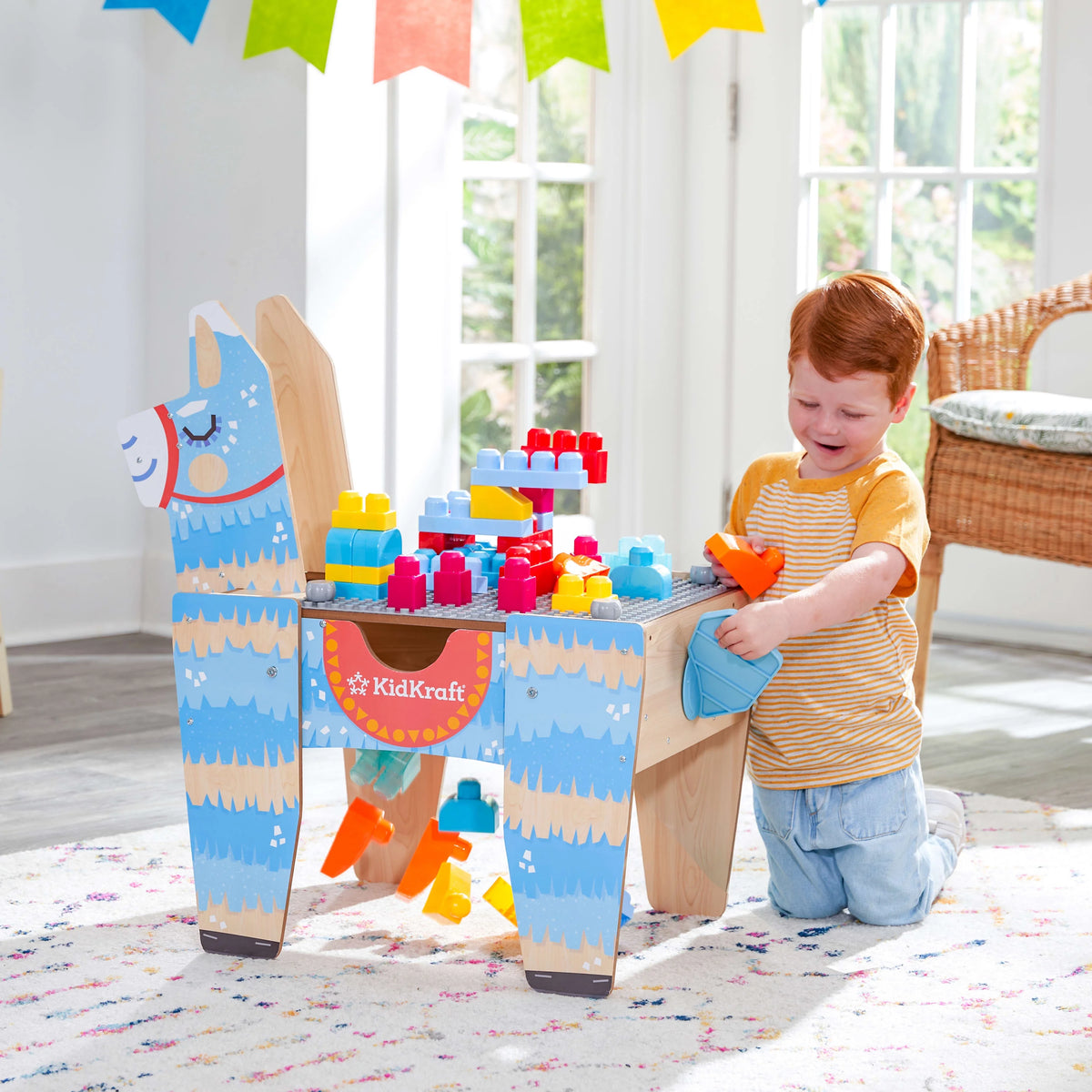 Wooden Table with 50 Blocks Z53270