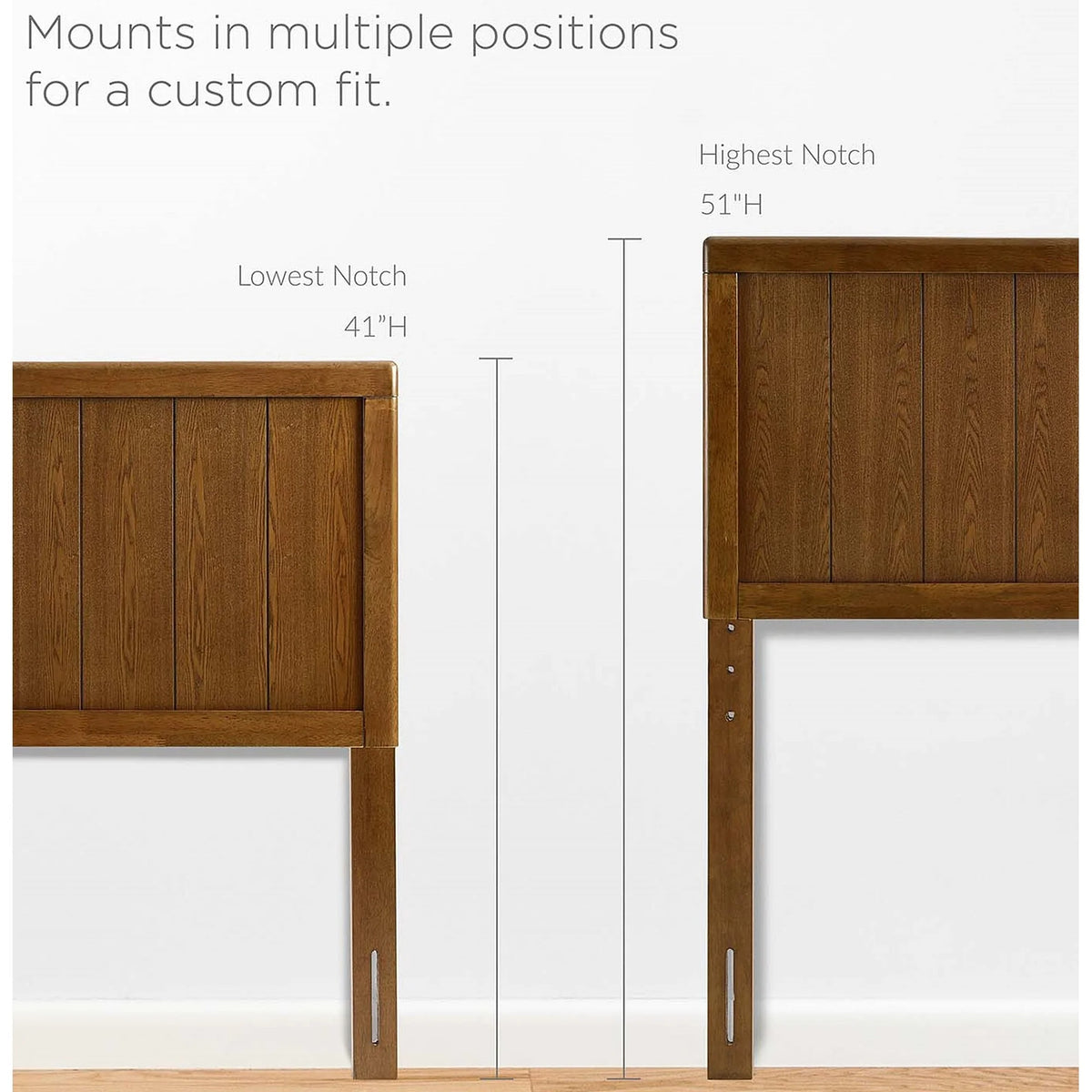 Queen Size Walnut Wooden Headboard T560996