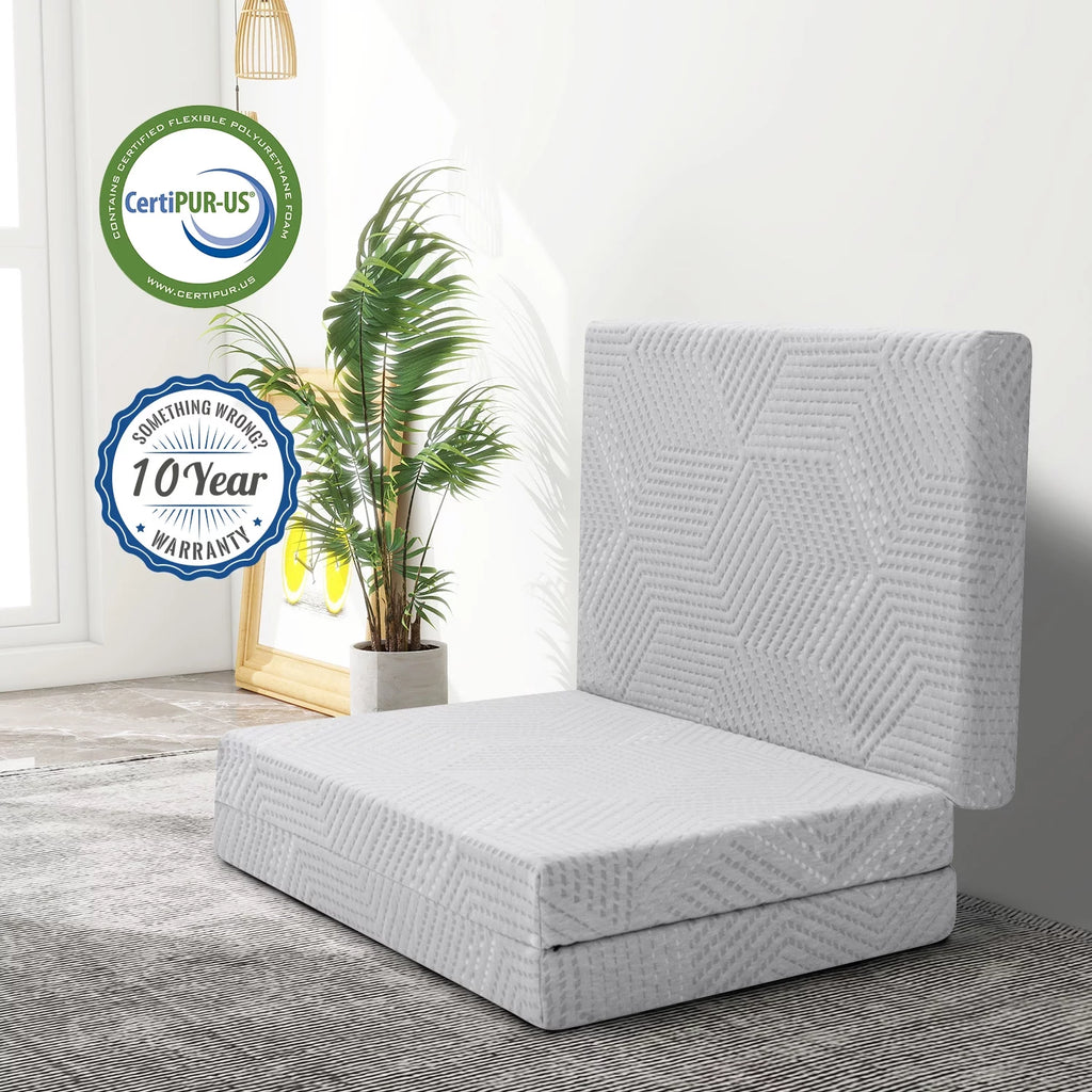 4 Inch Tri Folding Memory Foam Mattress Queen D943